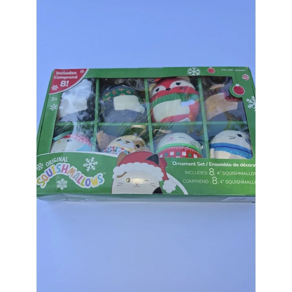 Squishmallows Christmas Ornaments 4-inch 8-Piece Mini Plush 2023 With The Box